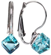 Levien Štýlové náušnice Cube Aquamarine