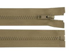 Kostený zips No 5 dĺžka 100 cm bundový - zelená khaki tmavá