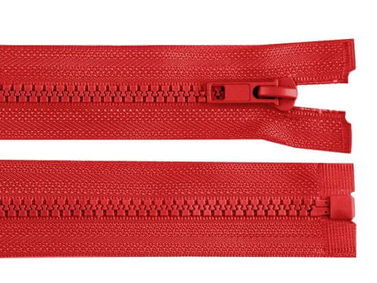 Kostený zips No 5 dĺžka 40 cm bundový - červená