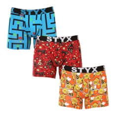 Styx 3PACK pánske boxerky long športová guma viacfarebné (3U12914) - veľkosť XL