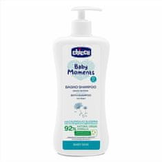 Chicco Šampón na vlasy a telo s dávkovačom Baby Moments 92% prírodných zložiek 500 ml