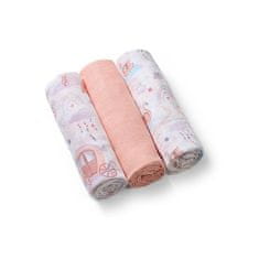 BabyOno Plienky mušelínové Super Soft 3 ks - Peach, 70x70 cm