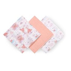 BabyOno Plienky mušelínové Super Soft 3 ks - Peach, 70x70 cm