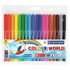 Centropen COLOUR WORLD 7550 trojhranné fixky, sada 18 farieb