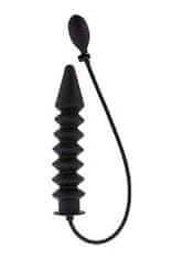 Hidden Desire Inflatable Ribbed Plug Expert (Black), nafukovacia análna zástrčka