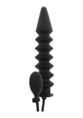 Hidden Desire Inflatable Ribbed Plug Expert (Black), nafukovacia análna zástrčka