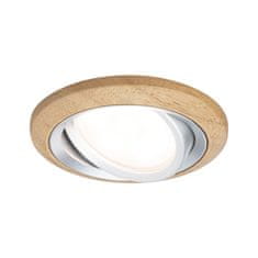 Paulmann PAULMANN LED vstavané svietidlo Lanati spot kruhové 84mm 30 ° Coin 6W 230V 2700K dub / hliník brúsený 92240