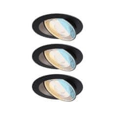 Paulmann PAULMANN LED vstavané svietidlo White Select Aumus 3ks sada kruhové 105mm 90° 3x5W 230V stmievateľné 2700 - 6500K čierna 92258