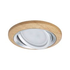 Paulmann PAULMANN LED vstavané svietidlo Lanati spot kruhové 84mm 30 ° Coin 6W 230V 2700K dub / hliník brúsený 92240