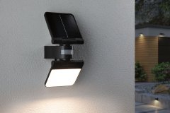 Paulmann PAULMANN Solárne LED osvetlenie stien Lesla pohybové čidlo IP65 hranaté 150x130mm 3000K 12,5W antracit umelá hmota 94609