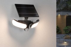 Paulmann PAULMANN Solárne LED osvetlenie múrov Sonlig pohybové čidlo IP65 hranaté 286x137mm 3000K 2x9W antracit umelá hmota 94610