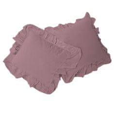 shumee Súprava bavlnených obliečok na vankúš PALE MAUVE/2x40x40 STONEWASHED