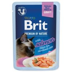 Brit Kapsička Premium by Nature Sterilised losos filety v omáčke 85g