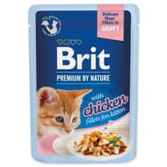 Brit Kapsička Premium by Nature Kitten kuracie filety v omáčke 85g