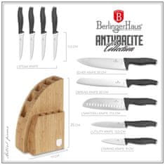 Berlingerhaus Súprava nožov so stojanom BAMBOO 10 ks Antracit Collection