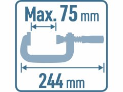 Extol Premium Svorka plastová tvar "C", 75mm, EXTOL PREMIUM