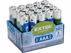 Extol Energy Batéria zink-chloridová 20ks, 1,5V, typ AAA, EXTOL ENERGY