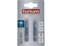 Fortum Bit krížový 2ks, PZ 2x50mm, S2, FORTUM