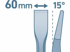 Extol Premium Sekáč plochý SDS-plus, 400mm, šírka 60mm, EXTOL PREMIUM