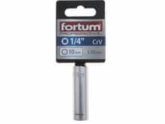 Fortum Kľúč nástrčný predĺžený, 10mm, 1/4”, FORTUM