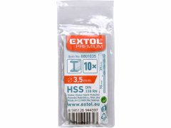 Extol Premium Vrták do kovu 10ks, HSS, DIN338, Ø3,5mm, EXTOL PREMIUM