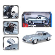 BBurago 1:18 Jaguar E Coupe Metalic Silver Blue