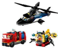 LEGO City 60462 Remix: Helikoptéra, hasičské auto a ponorka