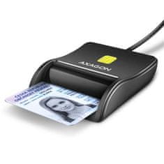 AXAGON CRE-SM3N, USB-A FlatReader čítačka kontaktných kariet Smart card (eObčanka), kábel 1.3m