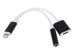 PremiumCord Adapter Lightning na 3,5 mm jack audio + Lightning charging