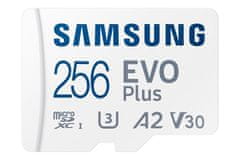 SAMSUNG Pamäťová karta EVO Plus micro SDXC, 256 GB, UHS-I U3, Class 10 + Adaptér