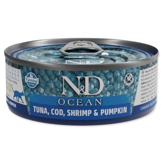 N&D Konzerva Cat Ocean Tuna, Cod, Shrimp & Pumpkin 70g