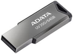 A-Data FlashDrive UV350 64GB / USB 3.2 Gen1 / strieborná