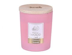 Sviečka v skle MAGIC WOOD VANILLA SUGAR vonná 300g