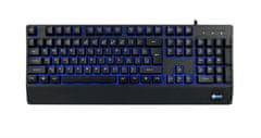 HADEX Klávesnica C-TECH KB-104BK, USB, 3 farby podsvietenia, čierna, CZ/SK