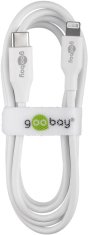 Goobay Lightning - USB-C, nabíjací a synchronizačný kábel, 1m, biely - MFi kábel pre Apple iPhone/iPad, biely; 39425