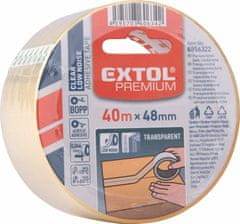 Extol Premium Páska lepiaca transparentná, PP/akryl, 48mm x 40m, hrúbka 0,046mm, tichá, EXTOL PREMIUM