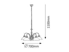 Rabalux Závesné svietidlo Marian max. 5x 60W/E27/230V/IP20 - bronz