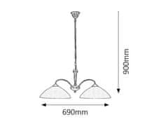 Rabalux REGINA závesný luster max. 2x40W | E14 | IP20 - bronzová