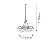 Rabalux ANNABELLA závesný luster max. 6x40W, E14 + max. 2x60W, E27 | IP20 - bronz