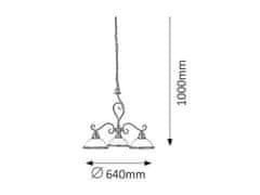 Rabalux ELISETT závesné svietidlo max. 3x60W | E27 | IP20 - bronz