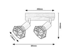 Rabalux ZEUS stropné bodové svietidlo 2x40W | E14 - tmavé drevo, čierna