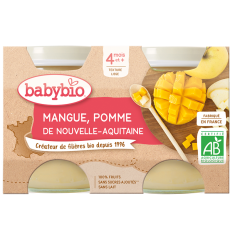 Babybio Príkrm jablko mango 2x 130 g