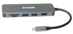 D-Link 6-in-1 USB-C Hub with HDMI/Card Reader/Power Delivery