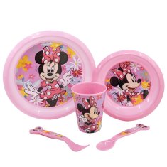 Stor Detský plastový riad, MINNIE MOUSE Micro, tanier, miska, pohár, príbor, 74415