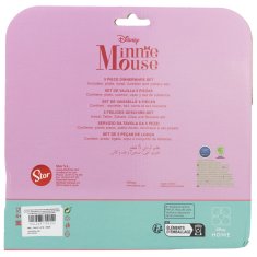 Stor Detský plastový riad, MINNIE MOUSE Micro, tanier, miska, pohár, príbor, 74415