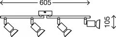 BRILONER BRILONER Bodové svietidlo 60,5 cm 4xGU10 12W 1000lm biele BRI 2767-046