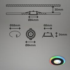 BRILONER BRILONER LED vstavané svietidlá sada, pr.8,4 cm, 3x LED, 5 W, 460 lm, čierna IP44 BRI 7040-035