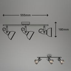 BRILONER BRILONER Bodové svietidlo pr. 10 cm 3x E14 max. 40W antická strieborná BRILO 2049-034