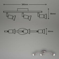 BRILONER BRILONER Bodové svietidlo 38,5 cm 3xGU10 3W 250lm matný nikel BRILO 2767-032