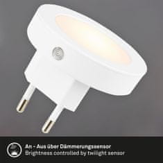 BRILONER BRILONER LED senzor nočné svetlo, 6,5 cm, LED modul, 0,5 W, 30lm, biele BRI 2188016